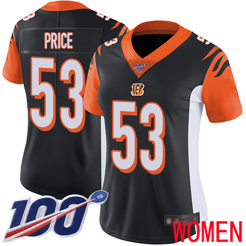 Cincinnati Bengals Limited Black Women Billy Price Home Jersey NFL Footballl #53 100th Season Vapor Untouchable